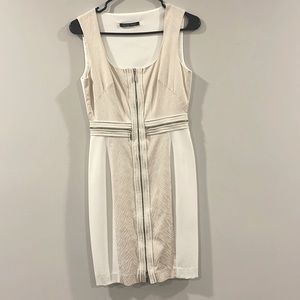 Very Rare Black Halo Ivory Zipper Dress